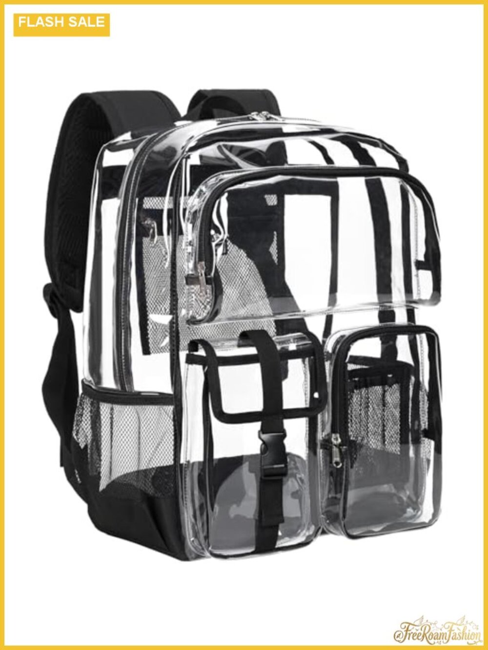 Clear Backpack for School Heavy Duty Transparent Bookbag PVC Water Resistant